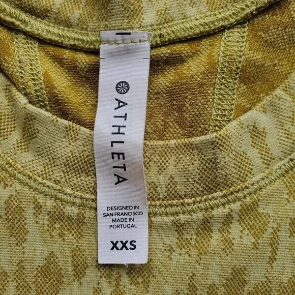 ATHLETA Momentum Allure Lemon Lime Animal Print Tee XXS - Picture 13 of 14